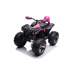 Quad Elettrico per Bambini 12V ATV Off-Road 4 x 4 Motori 12v Batteria Potenziata 14AH Sospensioni Rosa