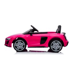 Auto Macchina Elettrica 12V NEW Audi R8 Spyder per Bambini Led MP3 con Telecomando Sedile in pelle Rosa