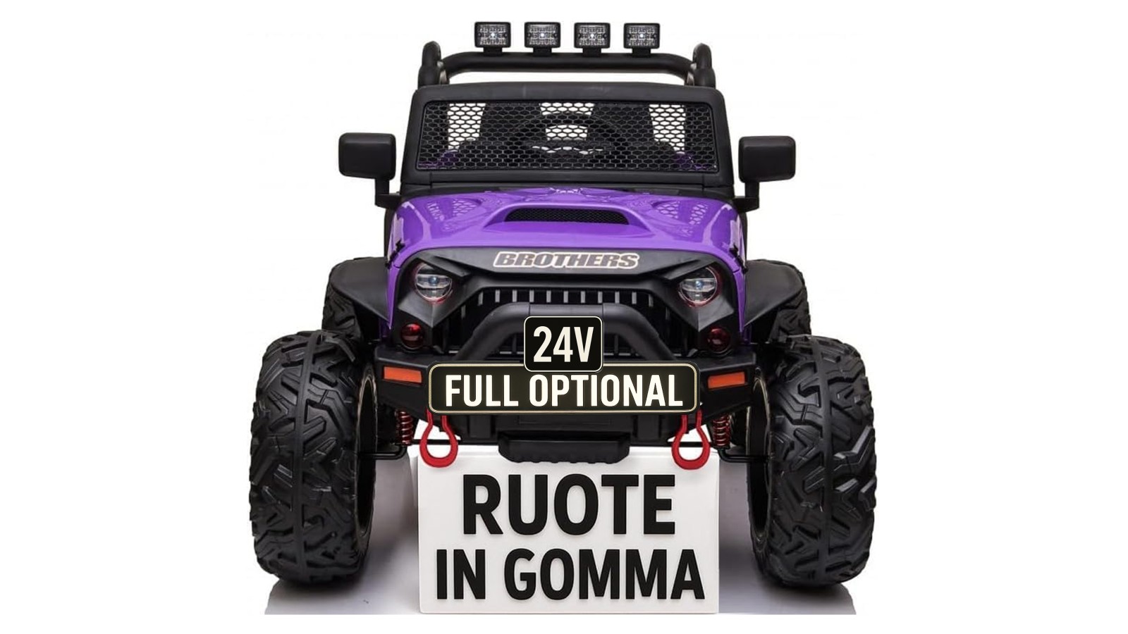 Auto Macchina Elettrica Fuoristrada Big Adventure 24V per Bambini 2 Posti Full Optional sedile in pelle telecomando porte apribi