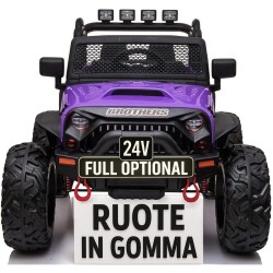 Auto Macchina Elettrica Fuoristrada Big Adventure 24V per Bambini 2 Posti Full Optional sedile in pelle telecomando porte apribi