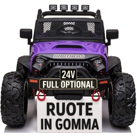 Auto Macchina Elettrica Fuoristrada Big Adventure 24V per Bambini 2 Posti Full Optional sedile in pelle telecomando porte apribi