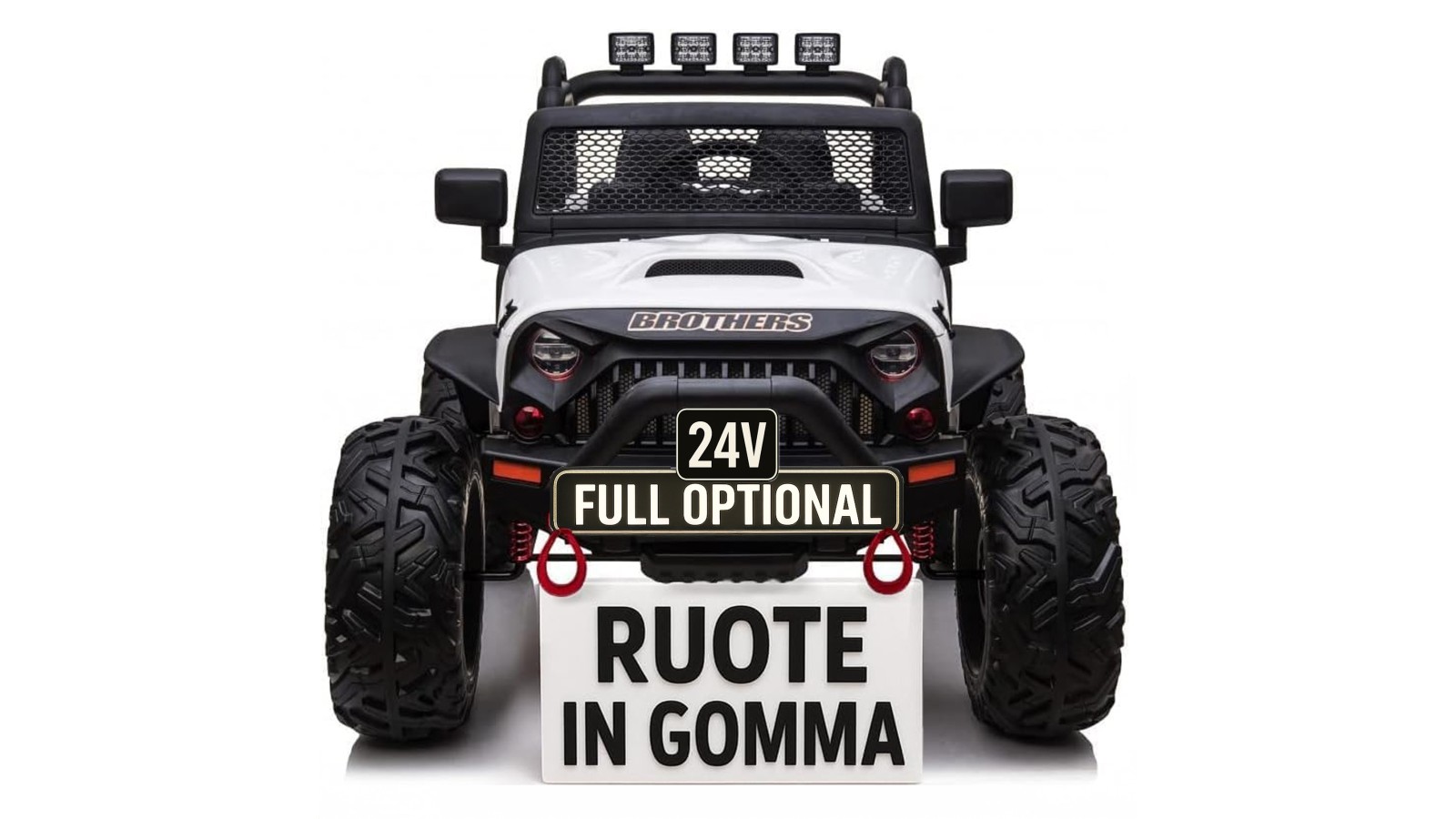 Auto Macchina Elettrica Fuoristrada Big Adventure 24V per Bambini 2 Posti Full Optional sedile in pelle telecomando porte apribi