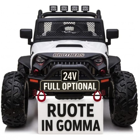 Auto Macchina Elettrica Fuoristrada Big Adventure 24V per Bambini 2 Posti Full Optional sedile in pelle telecomando porte apribi