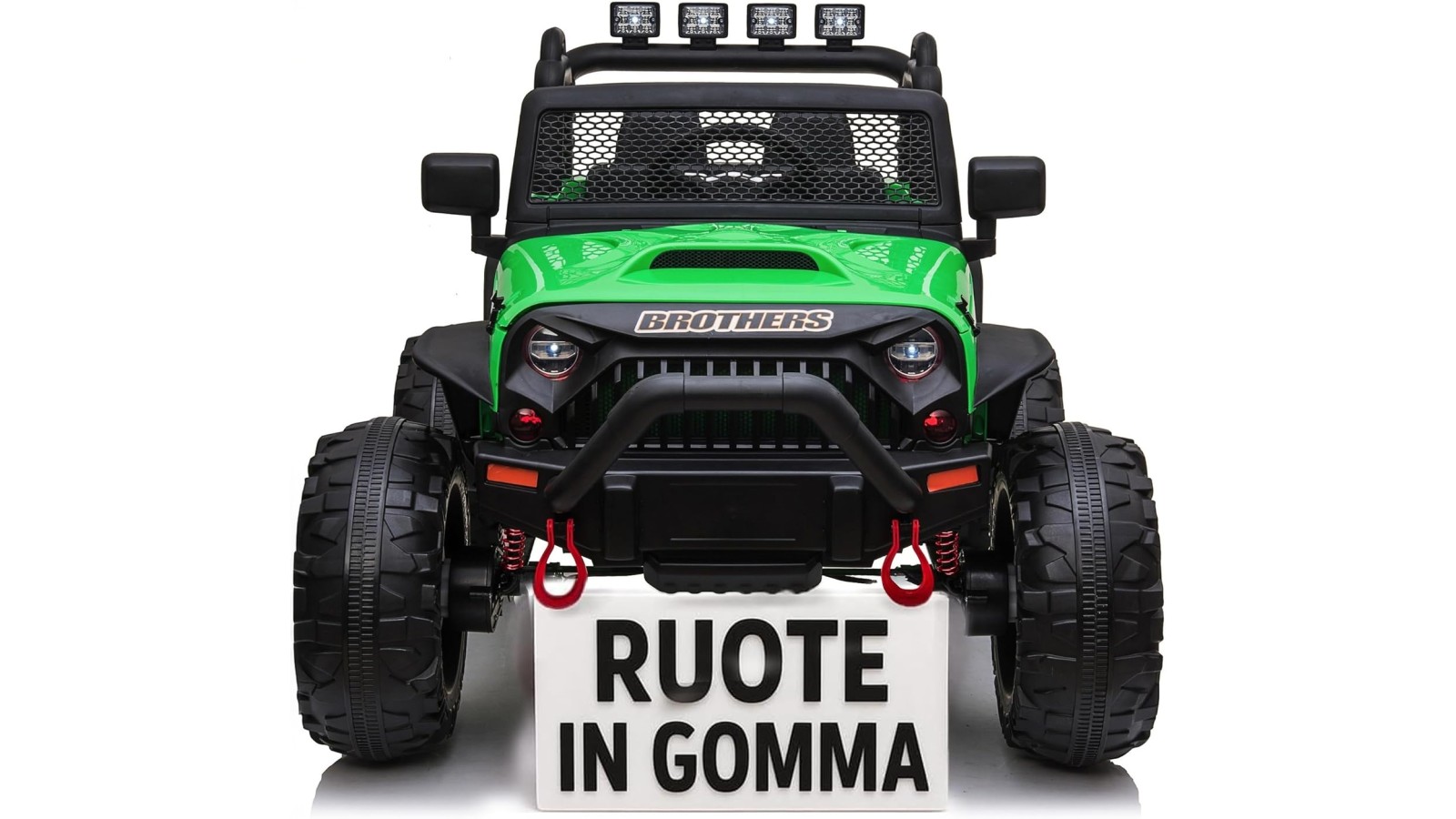 Auto Macchina Elettrica Fuoristrada Big Adventure 24V Verde per Bambini 2 Posti Full Optional sedile in pelle telecomando porte