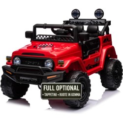 Auto Elettrica per Bambini Jeep Toyota Fj Cruiser 12V Ruote in Gomma Full Optional Sedile Pelle Porte Apribili Telecomando
