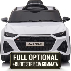 Auto Macchina Elettrica per Bambini 12V Audi RS 6 Sedile Pelle con Telecomando