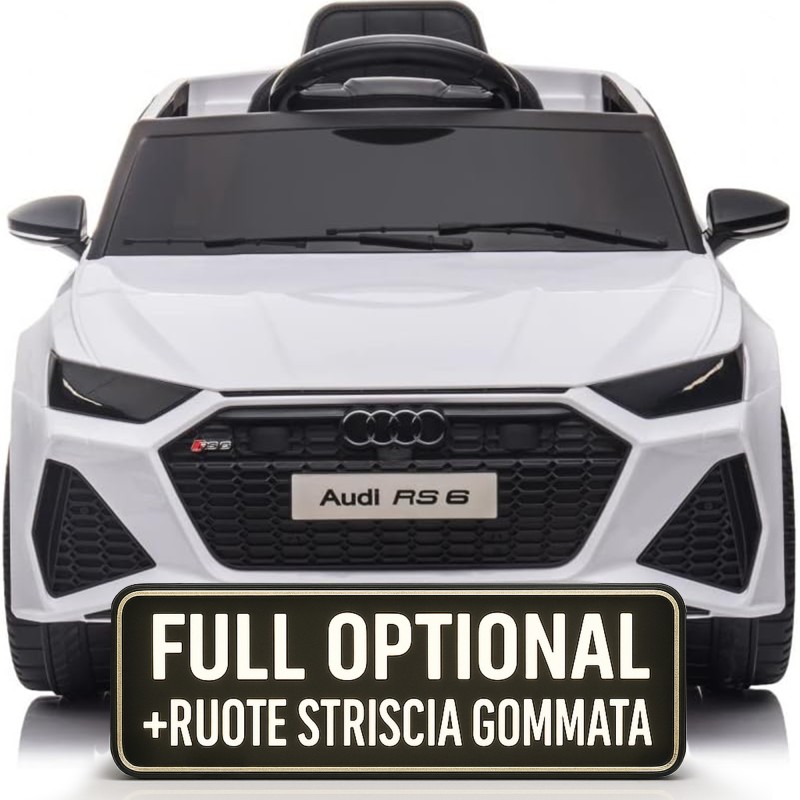 Auto Macchina Elettrica per Bambini 12V Audi RS 6 Sedile Pelle con Telecomando