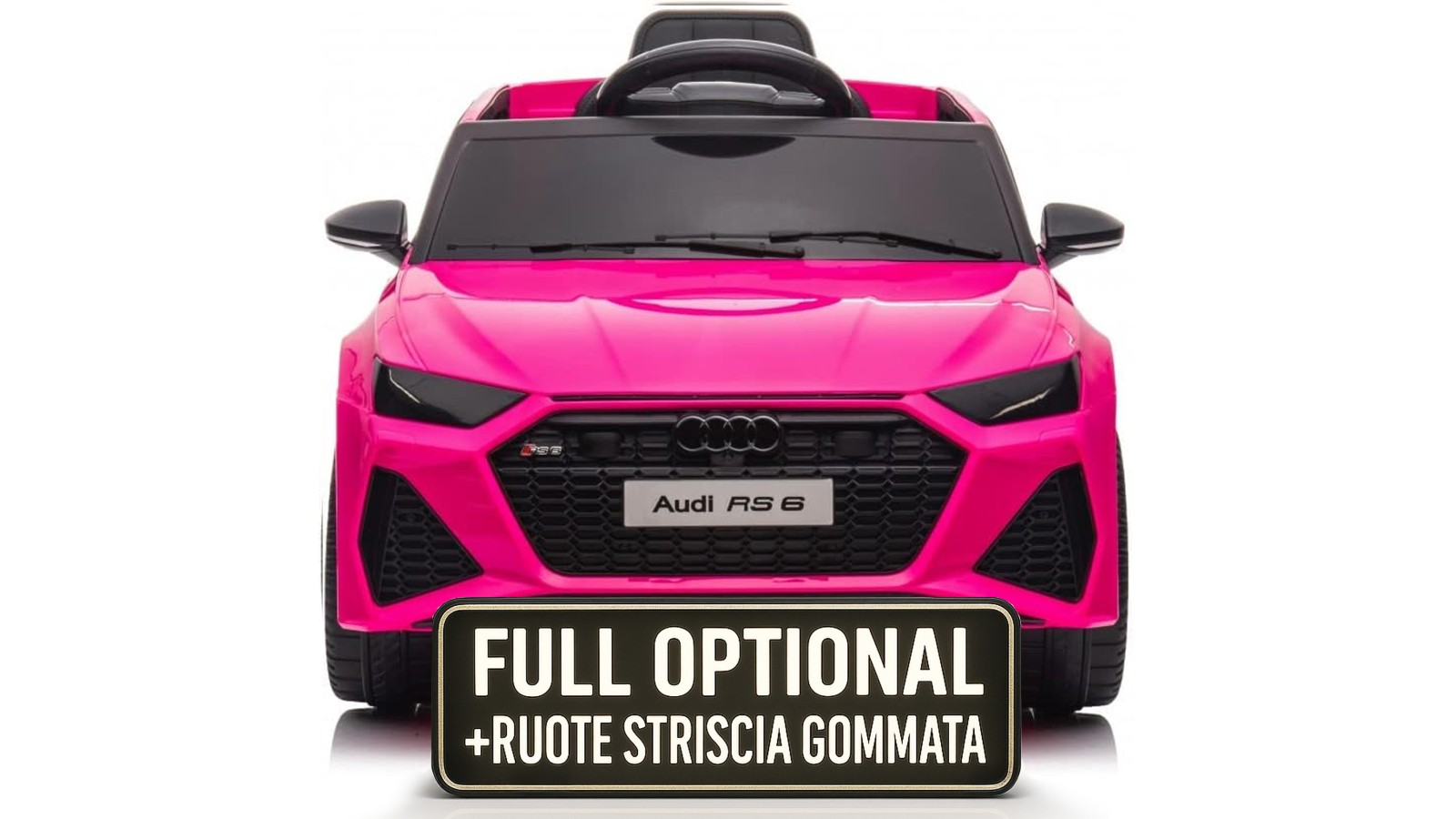 Auto Macchina Elettrica per Bambini 12V Audi RS 6 Sedile Pelle con Telecomando Rosa
