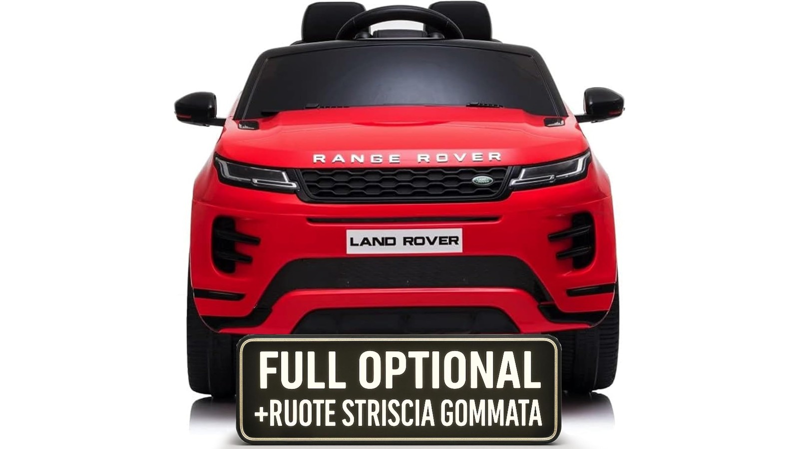 Auto Macchina Elettrica Range Rover Evoque 12V per Bambini sedile in pelle porte apribili Con telecomando Full accessori (ROSSA)