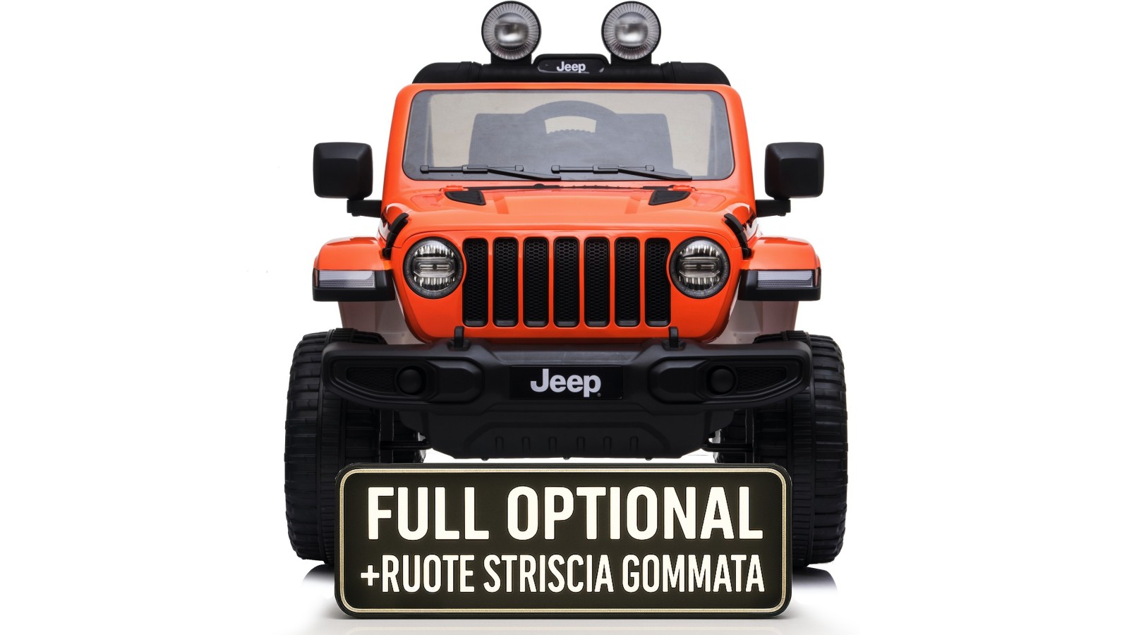 Auto Macchina Elettrica Jeep Wrangler Rubicon 12V per Bambini porte apribili Con telecomando Full accessori (Orange)