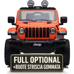 Auto Macchina Elettrica Jeep Wrangler Rubicon 12V per Bambini porte apribili Con telecomando Full accessori (Orange)