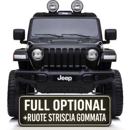 Auto Macchina Elettrica Jeep Wrangler Rubicon 12V per Bambini porte apribili Con telecomando Full accessori (Nera)