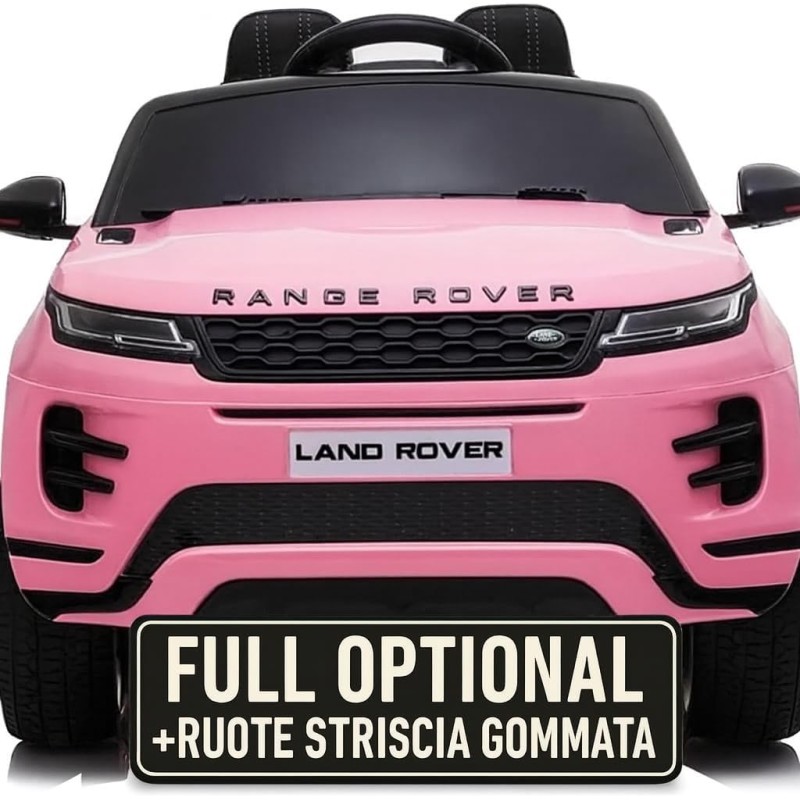 Auto Macchina Elettrica Range Rover Evoque 12V per Bambini sedile in pelle porte apribili Con telecomando Full accessori (ROSA)