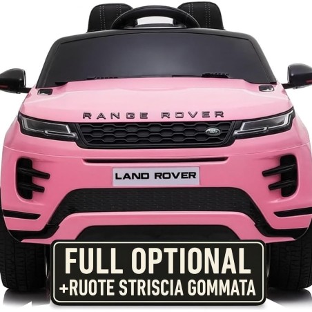 Auto Macchina Elettrica Range Rover Evoque 12V per Bambini sedile in pelle porte apribili Con telecomando Full accessori (ROSA)