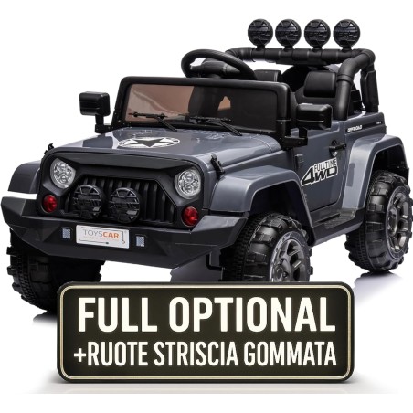 Auto Macchina Elettrica per Bambini Fuoristrada Grigia 12V MP3 Led con Telecomando Full Optional Sedili in Pelle