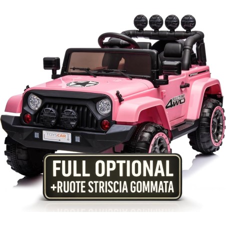 Auto Macchina Elettrica per Bambini Fuoristrada Rosa 12V MP3 Led con Telecomando Full Optional Sedili in Pelle