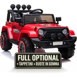 Auto Macchina Elettrica per Bambini Fuoristrada Adventure 12V MP3 Led Telecomando Full Optional Sedili in Pelle Ruote in Gomma