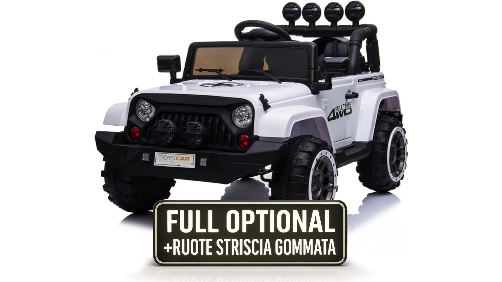 Auto Macchina Elettrica per Bambini Fuoristrada Bianca 12V MP3 Led con Telecomando Full Optional Sedili in Pelle