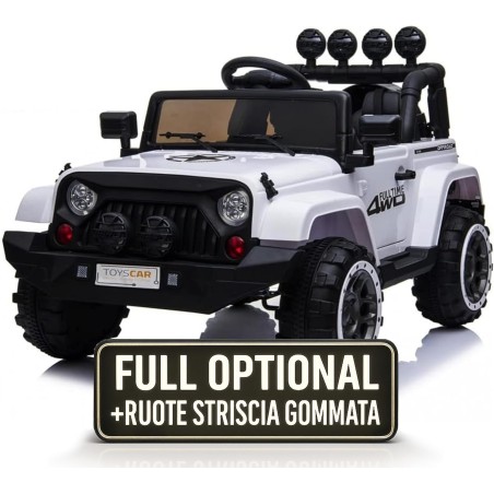Auto Macchina Elettrica per Bambini Fuoristrada Bianca 12V MP3 Led con Telecomando Full Optional Sedili in Pelle