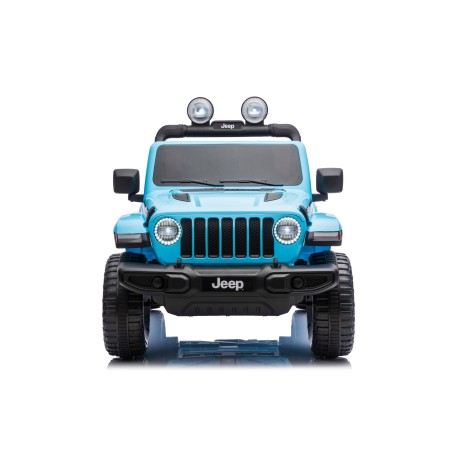 Auto Macchina Elettrica Jeep Wrangler Rubicon 12V per Bambini porte apribili Con telecomando Full accessori (Blu Sky)