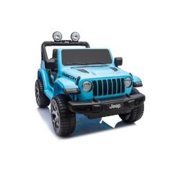Auto Macchina Elettrica Jeep Wrangler Rubicon 12V per Bambini porte apribili Con telecomando Full accessori (Blu Sky)