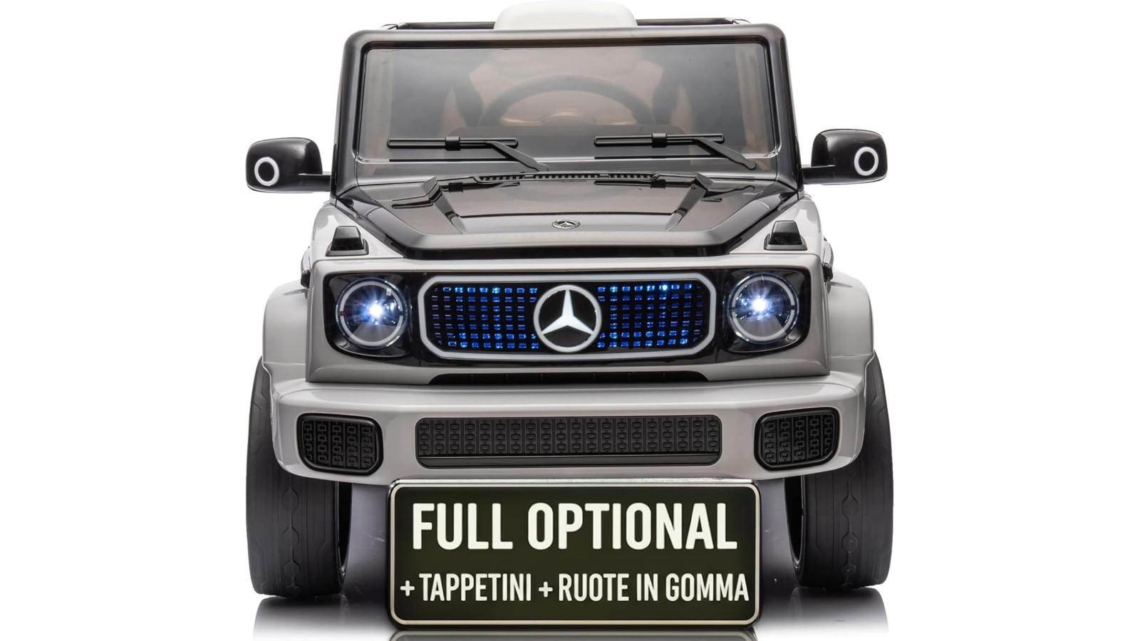 Auto Elettrica per Bambini  Mercedes EQG 63 Concept 12V Ruote in Gomma Full Optional Sedile Pelle Porte Apribili Telecomando