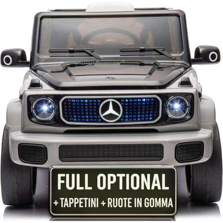 Auto Elettrica per Bambini  Mercedes EQG 63 Concept 12V Ruote in Gomma Full Optional Sedile Pelle Porte Apribili Telecomando
