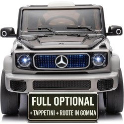 Auto Elettrica per Bambini  Mercedes EQG 63 Concept 12V Ruote in Gomma Full Optional Sedile Pelle Porte Apribili Telecomando