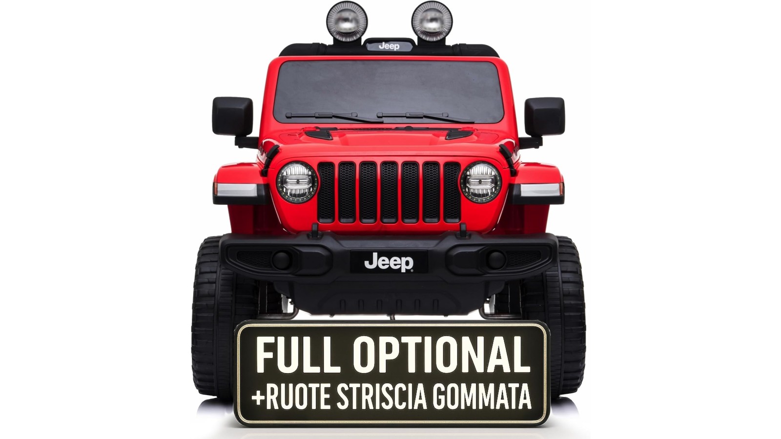 Auto Macchina Elettrica Jeep Wrangler Rubicon 12V per Bambini porte apribili Con telecomando Full accessori (Rossa)