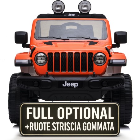 Auto Macchina Elettrica Jeep Wrangler Rubicon 12V per Bambini porte apribili Con telecomando Full accessori (Orange)