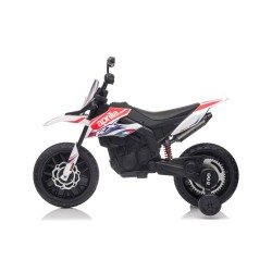 Moto Elettrica 12V per bambini Aprilia RX con Musiche Luci Mp3 Marcia avanti e indietro Sospensione a Molla