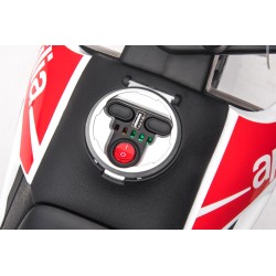 Moto Elettrica 12V per bambini Aprilia RX con Musiche Luci Mp3 Marcia avanti e indietro Sospensione a Molla