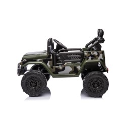 Auto Elettrica per Bambini Jeep Toyota Fj Cruiser 12V Ruote in Gomma Full Optional Sedile Pelle Porte Apribili Telecomando Army