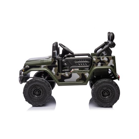 Auto Elettrica per Bambini Jeep Toyota Fj Cruiser 12V Ruote in Gomma Full Optional Sedile Pelle Porte Apribili Telecomando Army