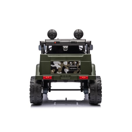 Auto Elettrica per Bambini Jeep Toyota Fj Cruiser 12V Ruote in Gomma Full Optional Sedile Pelle Porte Apribili Telecomando Army