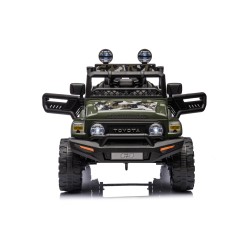 Auto Elettrica per Bambini Jeep Toyota Fj Cruiser 12V Ruote in Gomma Full Optional Sedile Pelle Porte Apribili Telecomando Army