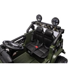 Auto Elettrica per Bambini Jeep Toyota Fj Cruiser 12V Ruote in Gomma Full Optional Sedile Pelle Porte Apribili Telecomando Army