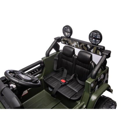 Auto Elettrica per Bambini Jeep Toyota Fj Cruiser 12V Ruote in Gomma Full Optional Sedile Pelle Porte Apribili Telecomando Army
