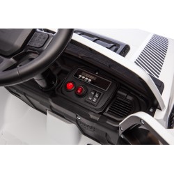 Auto Elettrica Bambini Ford Raptor 12V con Telecomando Porte Apribili, Bluetooth Luci LED e Tappetini Bianca