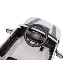 Auto Elettrica Bambini Ford Raptor 12V con Telecomando Porte Apribili, Bluetooth Luci LED e Tappetini Bianca