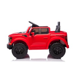 Auto Elettrica Bambini Ford Raptor 12V con Telecomando Porte Apribili, Bluetooth Luci LED e Tappetini Rosso
