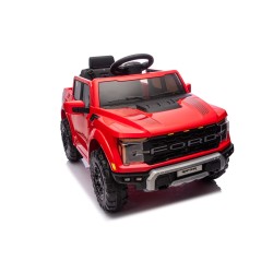 Auto Elettrica Bambini Ford Raptor 12V con Telecomando Porte Apribili, Bluetooth Luci LED e Tappetini Rosso