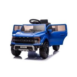 Auto Elettrica Bambini Ford Raptor 12V con Telecomando Porte Apribili, Bluetooth Luci LED e Tappetini Blue