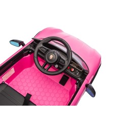 Auto Elettrica Bambini 12V Porsche Taycan Turbo S con Telecomando Porte Apribili, Bluetooth Luci LED e Tappetini Rosa