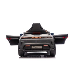 Auto Elettrica Bambini 12V Porsche Taycan Turbo S con Telecomando Porte Apribili, Bluetooth Luci LED e Tappetini Nera