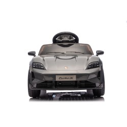 Auto Elettrica Bambini 12V Porsche Taycan Turbo S con Telecomando Porte Apribili, Bluetooth Luci LED e Tappetini Nera