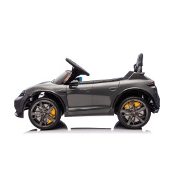 Auto Elettrica Bambini 12V Porsche Taycan Turbo S con Telecomando Porte Apribili, Bluetooth Luci LED e Tappetini Nera