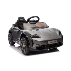 Auto Elettrica Bambini 12V Porsche Taycan Turbo S con Telecomando Porte Apribili, Bluetooth Luci LED e Tappetini Nera