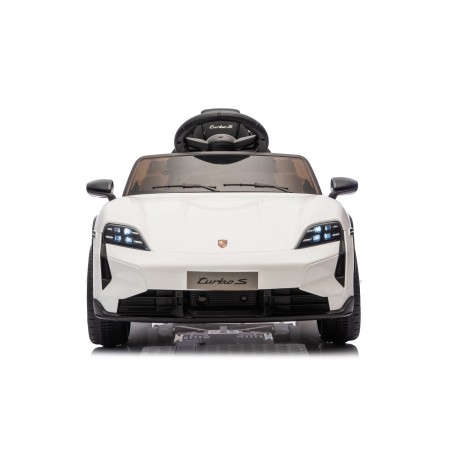 Auto Elettrica Bambini 12V Porsche Taycan Turbo S con Telecomando Porte Apribili, Bluetooth Luci LED e Tappetini