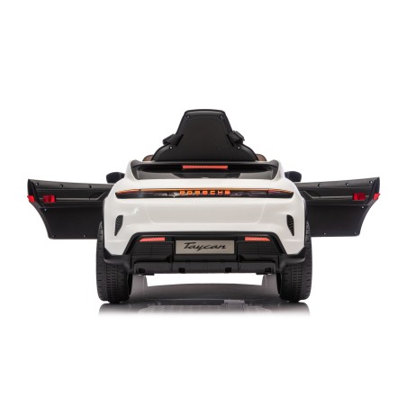 Auto Elettrica Bambini 12V Porsche Taycan Turbo S con Telecomando Porte Apribili, Bluetooth Luci LED e Tappetini